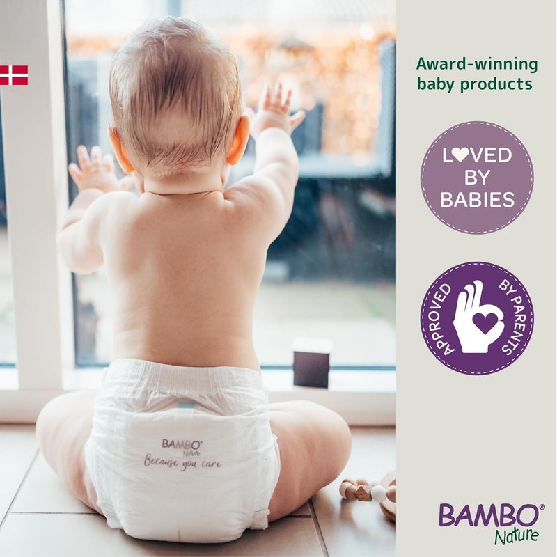 BAMBO NATURE حفاضات بامبو ناتشر المضادة للحساسية للأطفال حفاضات معتمدة بيئياً حماية معززة ضد التسرب خالية تماماً من الكلور صديقة للبشرة و فائقة الامتصاص الحجم 4 144 قطعة - Image 5