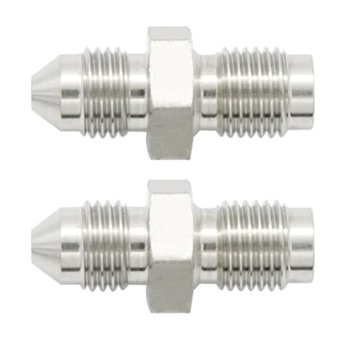 KRD PERFORMANCE 3 AN AN3 Male Flare to 3824 Male Inverted Thread Pipe Brake Line Fitting Adapter Straight Stainless Steel 2 PCS - Image 1