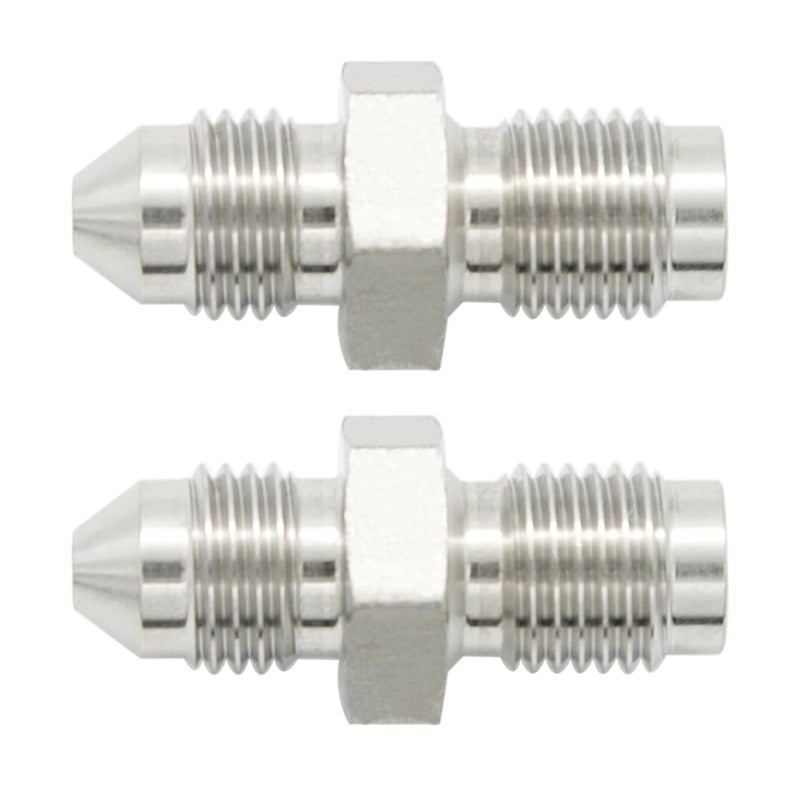 KRD PERFORMANCE 3 AN AN3 Male Flare to 3824 Male Inverted Thread Pipe Brake Line Fitting Adapter Straight Stainless Steel 2 PCS - Image 2