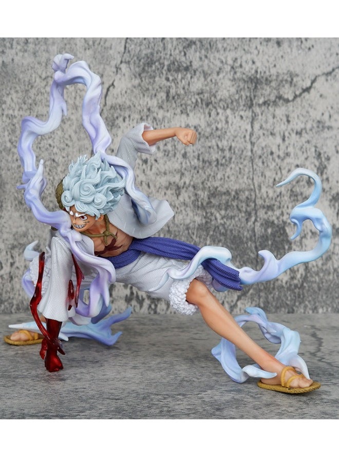 One Piece Anime  Luffy Action Figure Fifth Gear Nika Luffy Model Statue Figure Toy, Squatting Position Luffy Action Figure, Fine Super Collectible Anime Action Figure Toy 12.5*17.5*21.5cm  - Image 3
