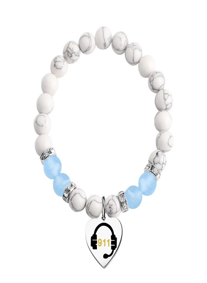 ميوسبارك سوار MYOSPARK 911 هدية لموظف مركز الاتصال في حالات الطوارئ EMT، بطاقة رسالة شكر، مجوهرات، هدية شكر لموظف مركز الاتصال في حالات الطوارئ 911 (خرزة 911 BR) - Image 2