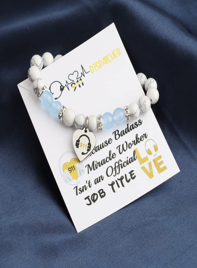 ميوسبارك سوار MYOSPARK 911 هدية لموظف مركز الاتصال في حالات الطوارئ EMT، بطاقة رسالة شكر، مجوهرات، هدية شكر لموظف مركز الاتصال في حالات الطوارئ 911 (خرزة 911 BR) - Image 4