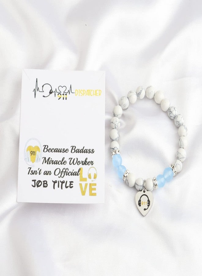 ميوسبارك سوار MYOSPARK 911 هدية لموظف مركز الاتصال في حالات الطوارئ EMT، بطاقة رسالة شكر، مجوهرات، هدية شكر لموظف مركز الاتصال في حالات الطوارئ 911 (خرزة 911 BR) - Image 3