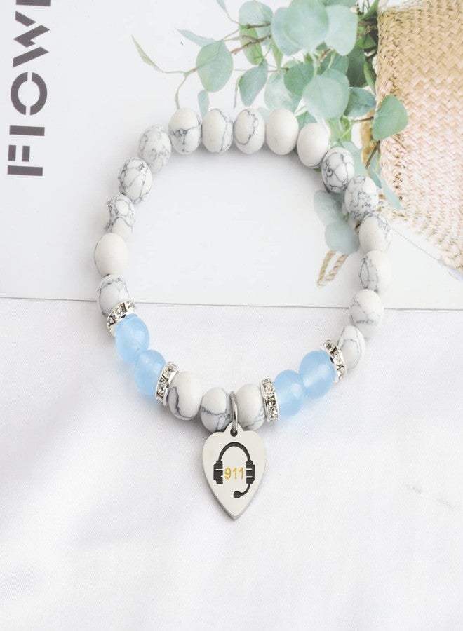 ميوسبارك سوار MYOSPARK 911 هدية لموظف مركز الاتصال في حالات الطوارئ EMT، بطاقة رسالة شكر، مجوهرات، هدية شكر لموظف مركز الاتصال في حالات الطوارئ 911 (خرزة 911 BR) - Image 5