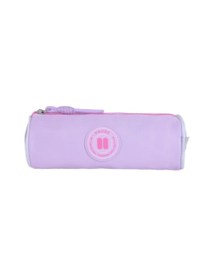 Pause Round Pencil Case, Lavender Blush