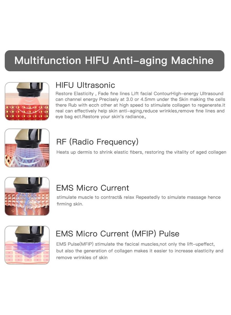 general Mini HIFU Machine Rejuvenation Skin Lifting Beauty Device for Women Face and Body Chin Neck Eye Portable RF Ultrasonic EMS Pulse Facial Massager - Image 4