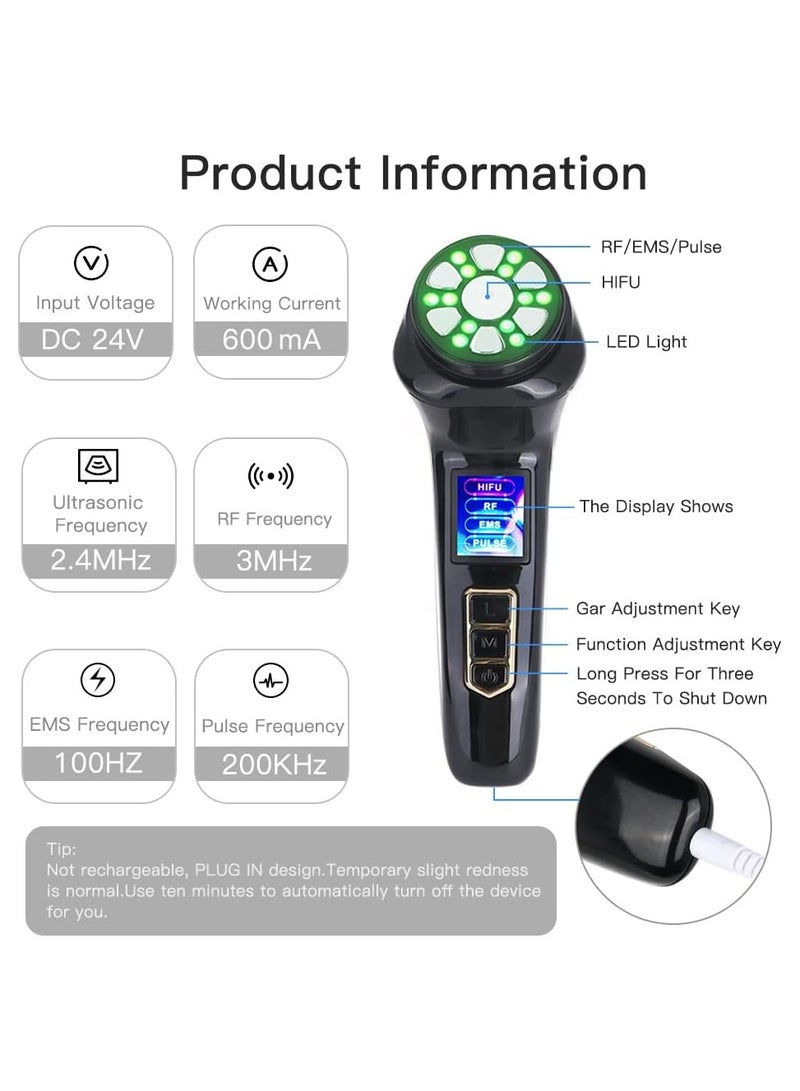 general Mini HIFU Machine Rejuvenation Skin Lifting Beauty Device for Women Face and Body Chin Neck Eye Portable RF Ultrasonic EMS Pulse Facial Massager - Image 5