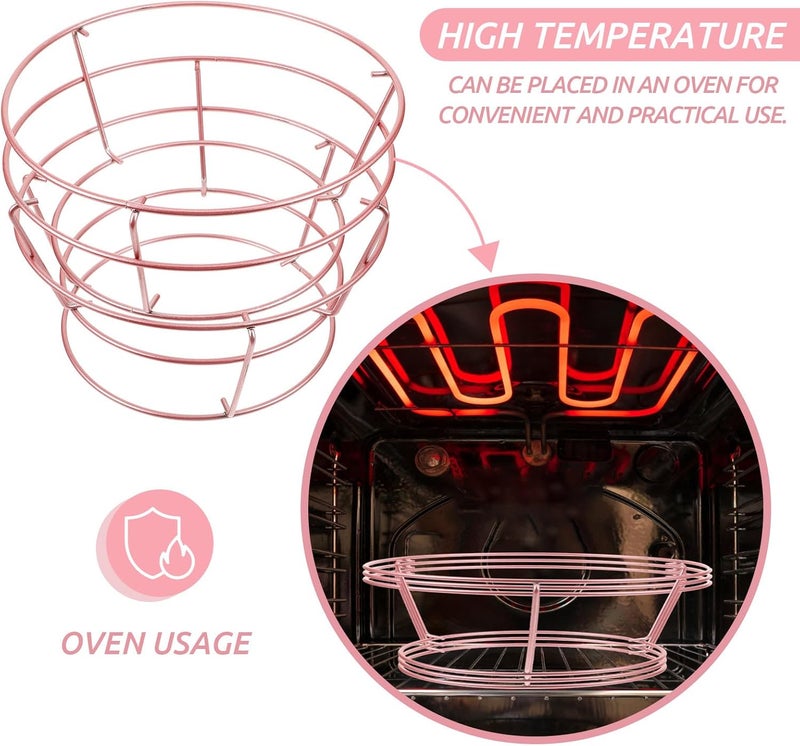 Yardwe 3pcs Nonstick Rose Gold Cake Cooling Rack Stand for Baking, Cookie and Bread Drying Holder, Kitchen Bakeware Cooling Grid for Home Use - Image 3