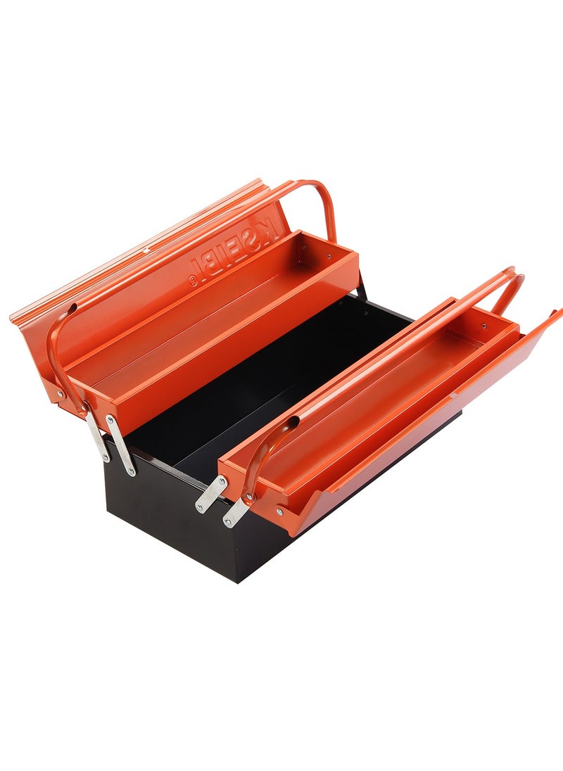 KSEIBI Steel Tool Box, 420x200x160mm, 3-Tiers Multi-Function Storage Portable Toolbox Organizer with Handle, Removable Tray with Dual Lock Secured, Heavy Duty Steel Toolbox for Garage, Workshop, Mechanic.  - Image 2