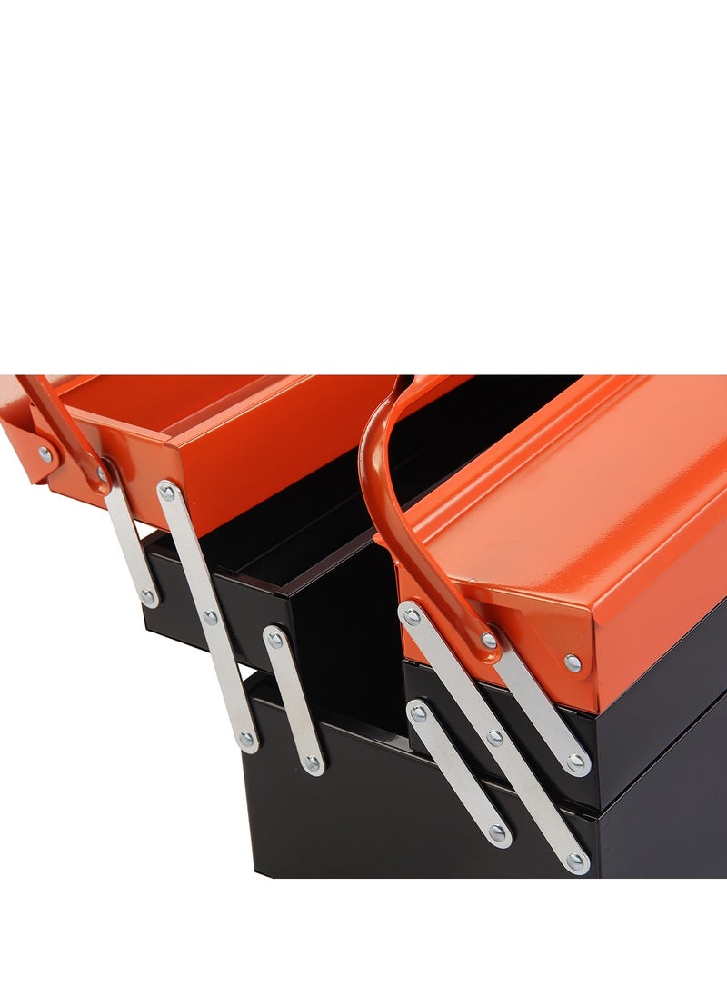 KSEIBI Steel Tool Box, 420x200x160mm, 3-Tiers Multi-Function Storage Portable Toolbox Organizer with Handle, Removable Tray with Dual Lock Secured, Heavy Duty Steel Toolbox for Garage, Workshop, Mechanic.  - Image 3