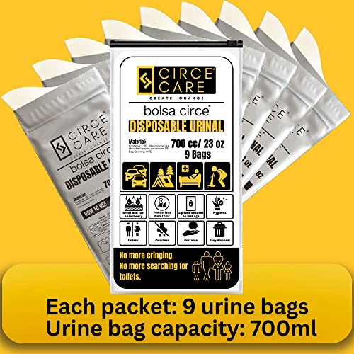 CIRCE CARE Bolsa Disposable Urine Gel Bags, 9 Count, with Super Absorbent Pad and Ziplock, Portable Urinal, Camping Pee Bags, Vomit and Emergency Bag During Traffic Jam and Travel., White - Image 3