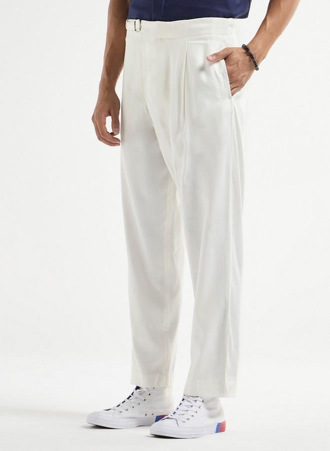 سبلاش فيڤ بنطلون سادة بقصة مريحة وخصر مرن وجيوب - Image 1