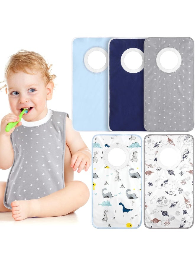 Newwiee Newwiee 5 Pcs Pullover Toddler Bibs Full Coverage Baby Bibs Soft Absorbent Cotton Towel Bibs for Toddler Drooling Feeding - Image 1