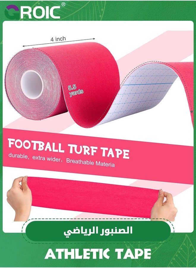 GROIC 2 Pack Kinesiology Tape, Sports Tape Athletic Recovery Pain Relieve Strong Adhesion Waterproof Sports Theraeputic Tape for Muscle Pain Relief and Joint Support  [3.94” x 197”]  - Image 2