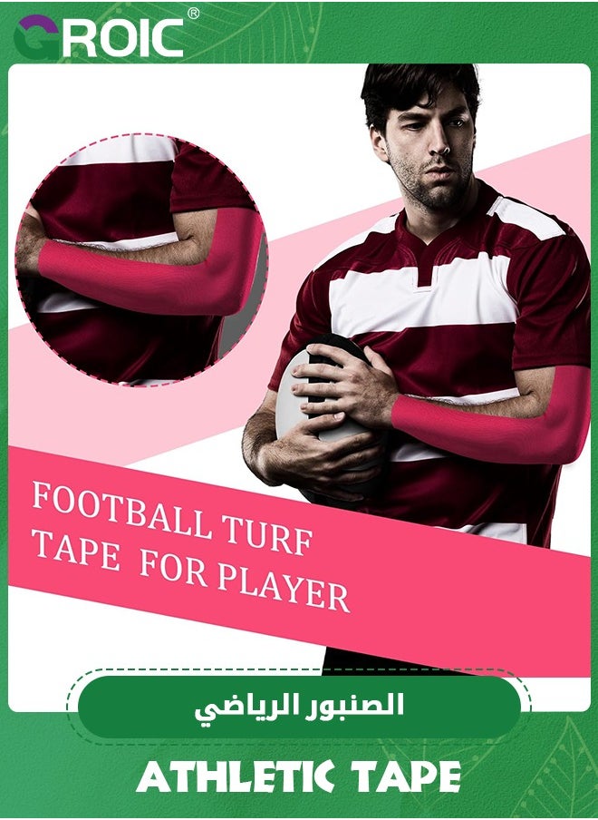 GROIC 2 Pack Kinesiology Tape, Sports Tape Athletic Recovery Pain Relieve Strong Adhesion Waterproof Sports Theraeputic Tape for Muscle Pain Relief and Joint Support  [3.94” x 197”]  - Image 4