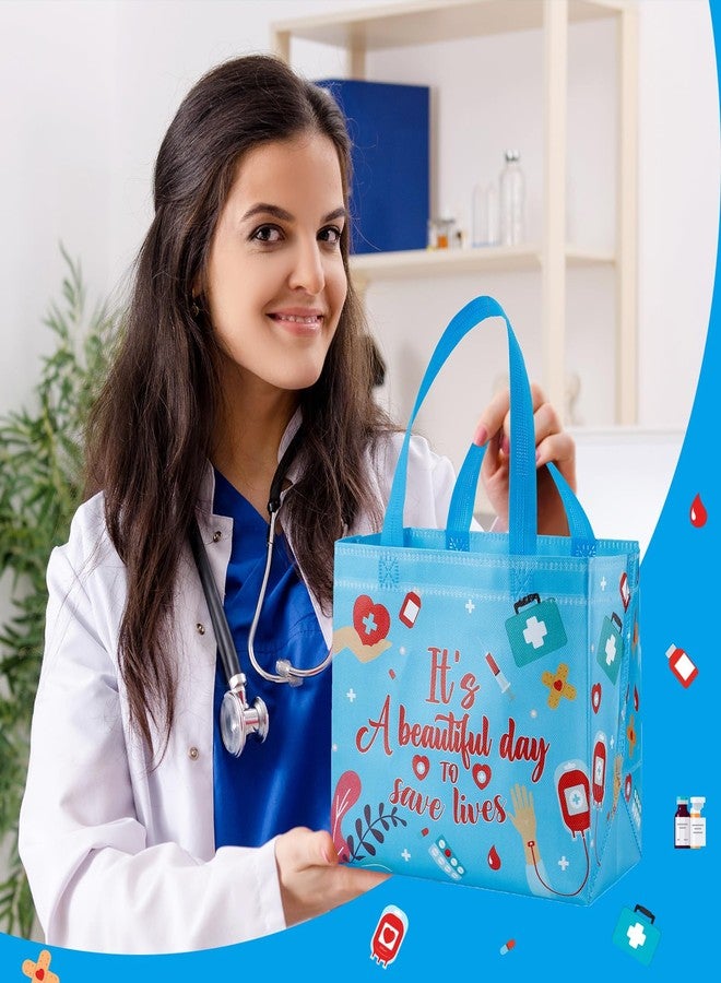 Clysee 36 Pcs Nurse Appreciation Gift Bags with Handles Thank You Non Woven Fabric Tote Bags Reusable Medical Assistant Cna Week Gift for Emergency Nurses Operating Medical Graduation Party Favors - Image 3
