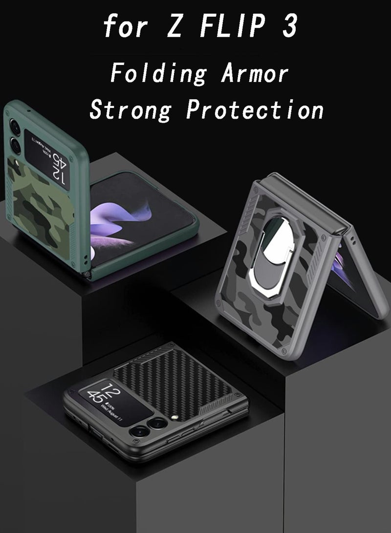 Excefore Case for Samsung Z Flip 3 Case, Built-in Kickstand Shockproof Fold 360 degrees Protection Cover - Image 3