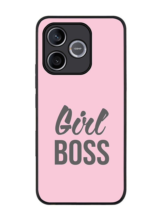 Stylizedd كفر Honor 600 Lite / 500 Smart / Honor X80i - حماية كاميرا نحيفة، مقاومة للصدمات - Girl Boss (وردي) - Image 1
