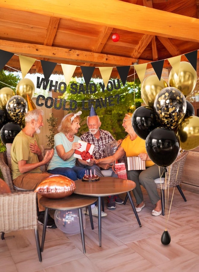 Haolongfa Farewell Party Decorations - Who Said You Could Leave Banner, Black and Gold Balloons, Funny Going Away Retirement Party Decorations for Men Women, Coworker Goodbye Party Supplies - Image 3