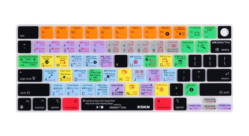 XSKN Ableton Live Shortcuts Design Silicone Keyboard Cover Skin for Apple M2 Chip MacBook Air 13.6 inch with Touch ID ( Model A2681 ) US Version - Image 1