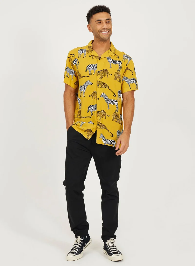 BRAVE SOUL Animal Print Casual Shirt