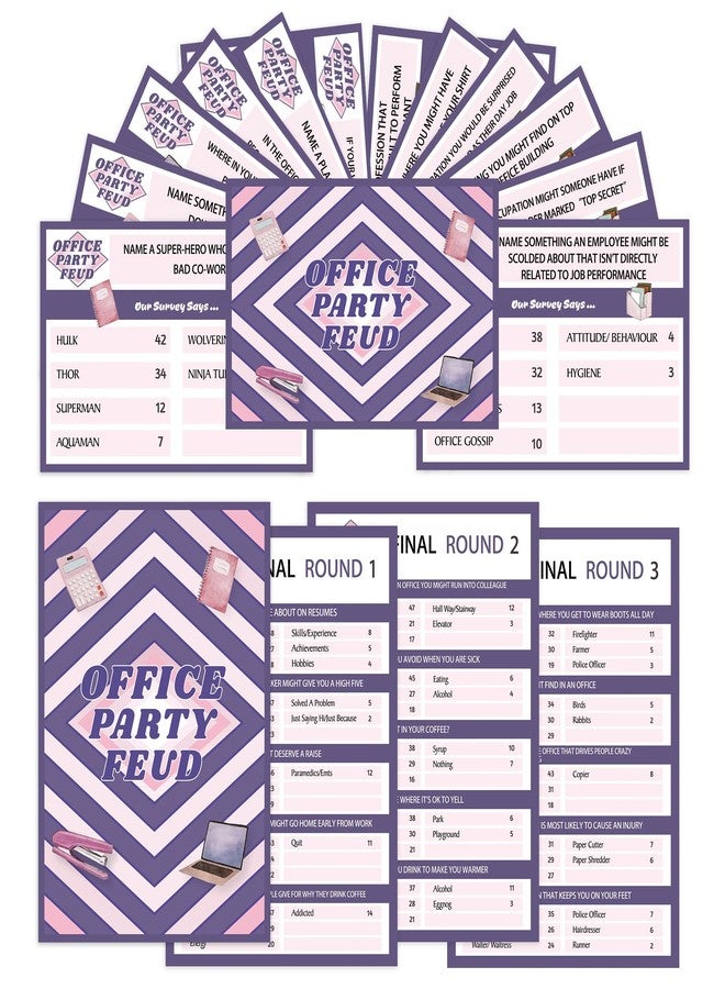 Xenseou Office Party Feud Game - Team Building Activity Set - Trivia Game Supplies - OF02 - Image 1