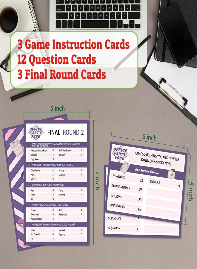 Xenseou Office Party Feud Game - Team Building Activity Set - Trivia Game Supplies - OF02 - Image 2