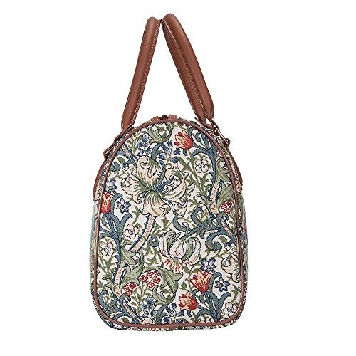 Signare Tapestry Duffle Bag Overnight Bags Weekend Bag for Women with William Morris Golden Lily Design (TRAV-GLILY) - Image 3