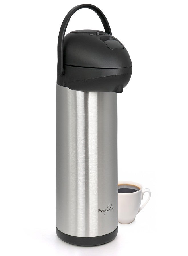 MegaChef 5 Quart Stainless Steel Vacuum Body Pump Cap Air Pot - Image 1