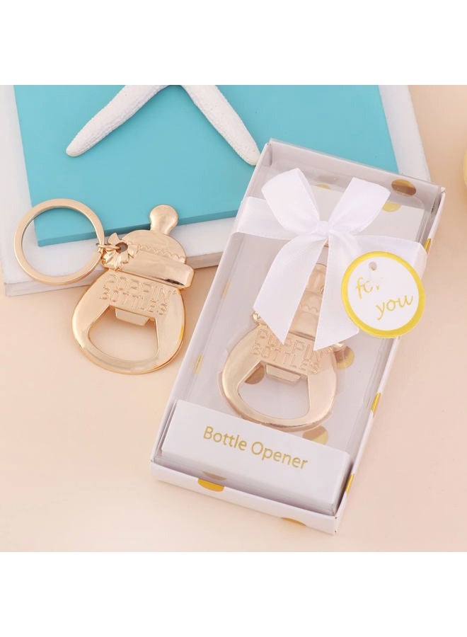 Baseo 24 Pack POPPIN BOTTLES Bottle Opener Baby Shower Favors for Guests,Boy Baby Shower Souvenirs Bottle Opener,Gender Neutral Party Favors Opener Boy or Girl Baby Shower Decoration Supplies (White, 24) - Image 4
