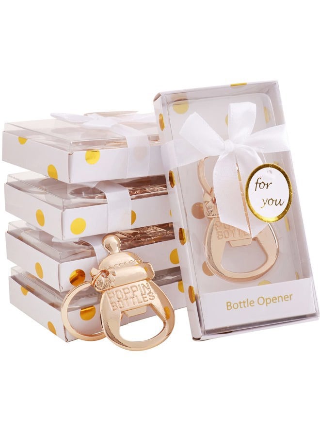 Baseo 24 Pack POPPIN BOTTLES Bottle Opener Baby Shower Favors for Guests,Boy Baby Shower Souvenirs Bottle Opener,Gender Neutral Party Favors Opener Boy or Girl Baby Shower Decoration Supplies (White, 24) - Image 1