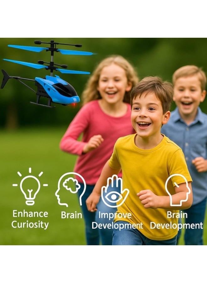 KINGZOMY® Remote Control Flying Helicopter With Palm Sensing and Gravity Sensor - 3D Light Toy (BLUE) - Pack of 1 - Image 2