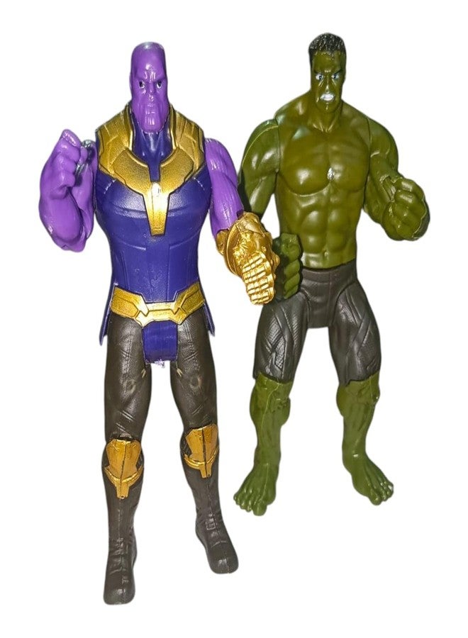 ONE POINT COLLECTIONS Superhero Titan Action Figure (Set of– 2) Purple War Villain & Green Rage Monster Collectible Toy for Kids - Image 1