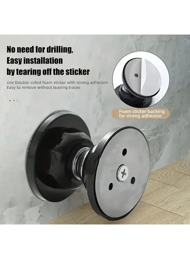 2 Pcs Transparent Silent Door Stop Set No Drilling Required Firm Secure Easy Installation Wall And Floor Mount Durable Silicone Compact Design For Rv Camper Trailer Car Home - Image 2