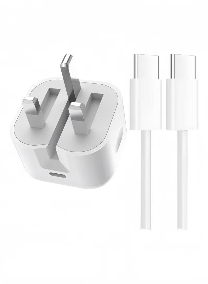 سباركسبروت شاحن سريع للآيفون بقوة 35 واط | شاحن حائط سريع بمنفذ USB-C مع كابل شحن (Type-C إلى Type-C) بطول متر واحد، متوافق مع هواتف iPhone 17/16/15 (بجميع إصداراتها: Pro Max وPro وPlus) وجميع الهواتف المزودة بمنفذ Type-C. - Image 2