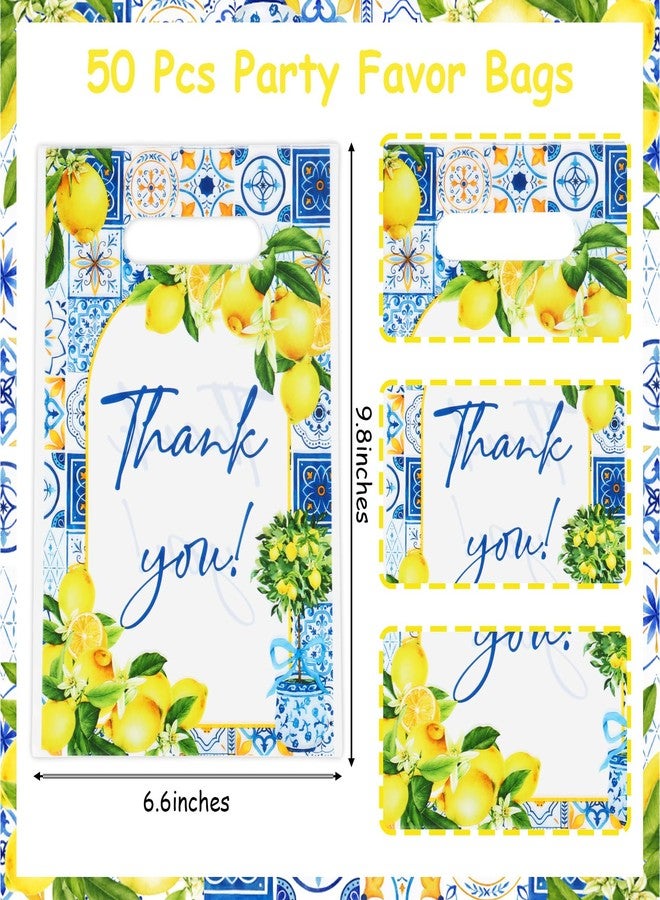 Serencatcher 50Pcs Lemon Party Favors Bags, Lemon Birthday Baby Shower Lemon theme Candy Goodie Treat Bags Plastic for She Found Her Main Squeeze Bridal Shower Engagement Bachelorette Wedding - Image 2