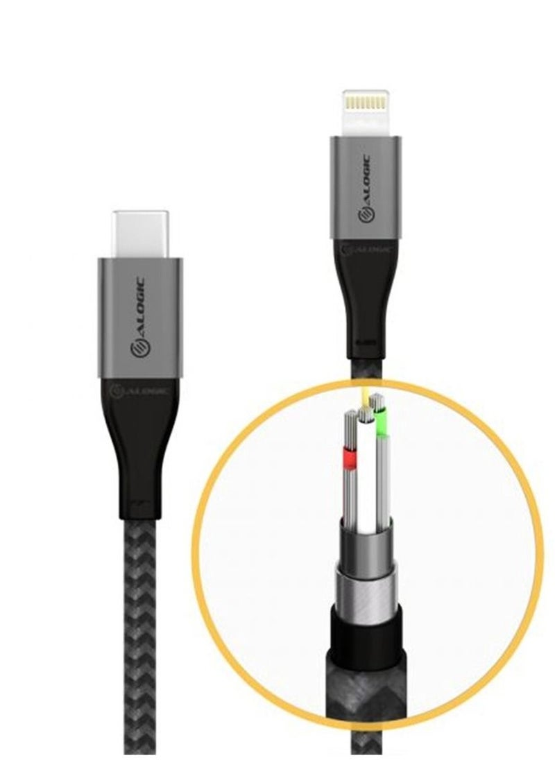 ALOGIC Alogic Super Ultra USB-C to Lightning Cable 1.5m Space Grey  - Image 2
