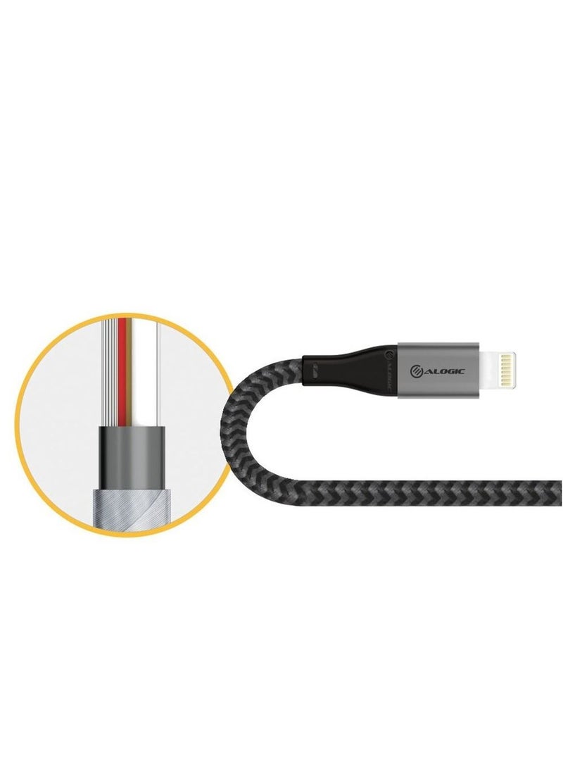 ALOGIC Alogic Super Ultra USB-C to Lightning Cable 1.5m Space Grey  - Image 3