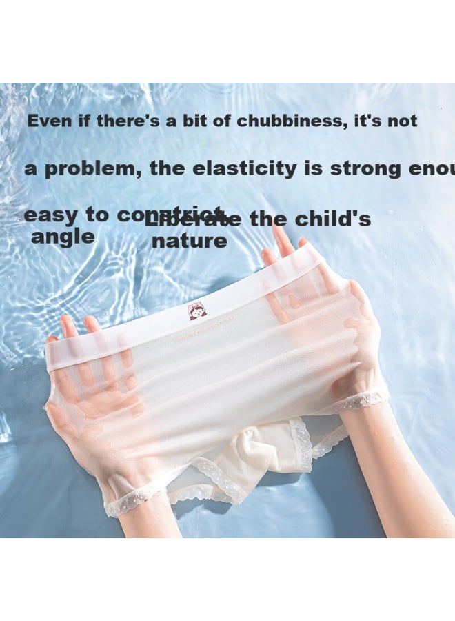 Red Bean Hodo Girls' Summer Thin Comfortable Breathable Antibacterial Seamless Developmental Boxer Briefs 3-pack - Image 2