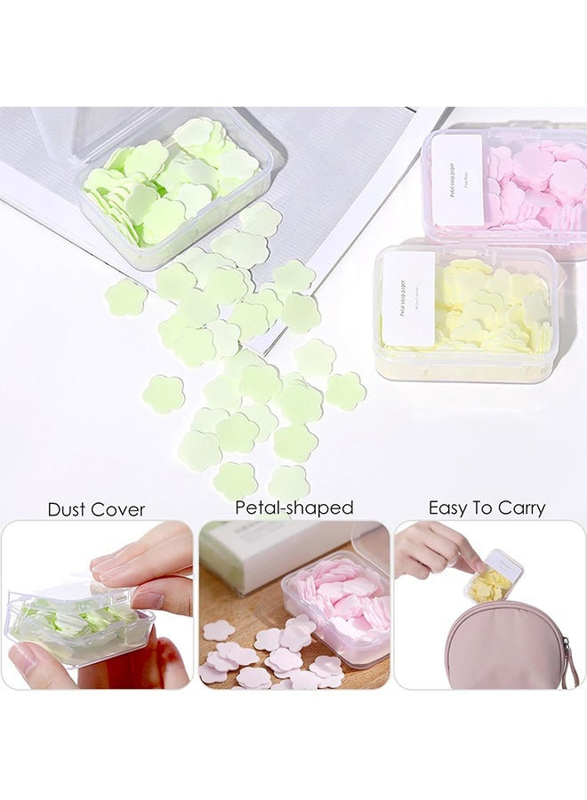 10Packs Petal Shape Soap Flakes Hand Soap Sheets Mini Portable Antibacterial Soap Sheets the Box Disposable Travel Scented Bath Slice Sheet Foaming Paper Soap (Colorful) - Image 3