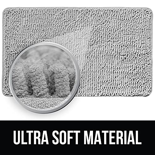 KANGAROO Bathroom Rugs, Chenille Soft Absorbent Bath Rug, Shaggy Shower Mat, Quick Dry Machine Wash Bathmat, Plush Carpet Mats for Tub, Bathtub and Room Home Decor Accessories, 30x20, Light Blue - Image 2