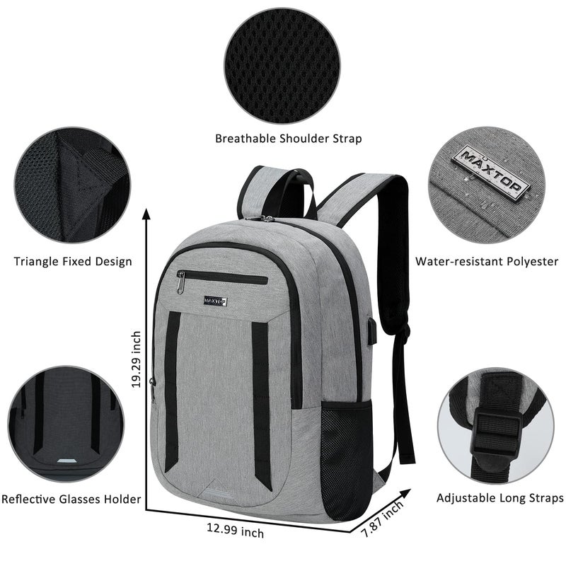 MAXTOP Travel Laptop Backpack Business Backpacks with USB Charging Port Water Resistant School College Bookbag - Image 3
