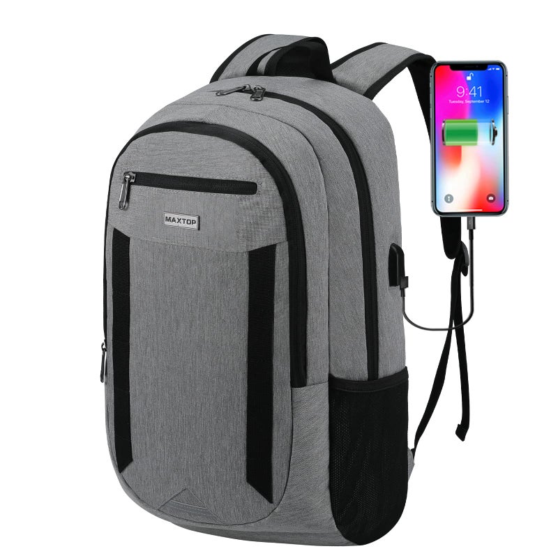 MAXTOP Travel Laptop Backpack Business Backpacks with USB Charging Port Water Resistant School College Bookbag - Image 1