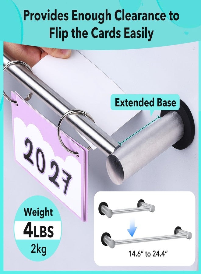 VanPet Magnetic Calendar Rod for Whiteboard, Flip Calendar for Classroom, Anchor Chart Paper Holder, Stainless Steels Magnetic Rod, Classroom Must Haves - Image 2