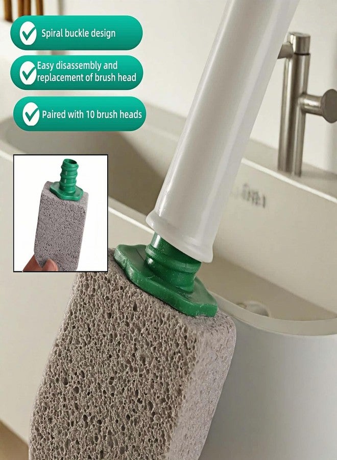 BUBBLE-FLY Pumice Stone Toilet Cleaning Kit with Long Handle - Effortless Hard Water Stain Remover for Toilets, Tubs & Tile - Includes 1 Handle + 3 Pumice Stones, Safe for Porcelain & Ceramic Surfaces - Image 3