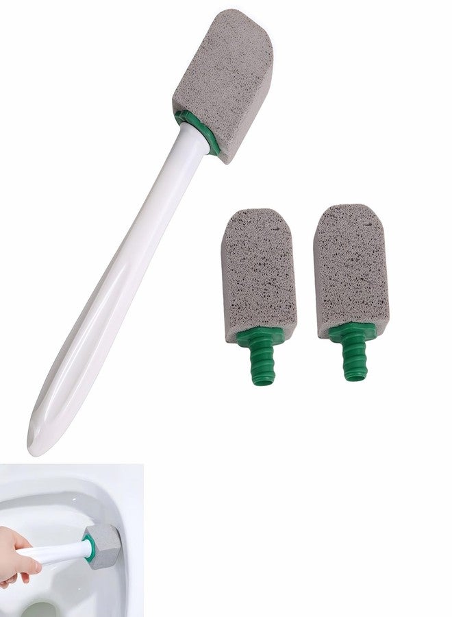BUBBLE-FLY Pumice Stone Toilet Cleaning Kit with Long Handle - Effortless Hard Water Stain Remover for Toilets, Tubs & Tile - Includes 1 Handle + 3 Pumice Stones, Safe for Porcelain & Ceramic Surfaces - Image 1
