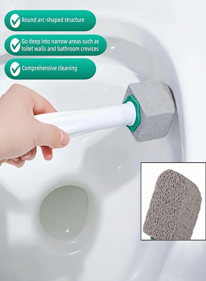BUBBLE-FLY Pumice Stone Toilet Cleaning Kit with Long Handle - Effortless Hard Water Stain Remover for Toilets, Tubs & Tile - Includes 1 Handle + 3 Pumice Stones, Safe for Porcelain & Ceramic Surfaces - Image 2