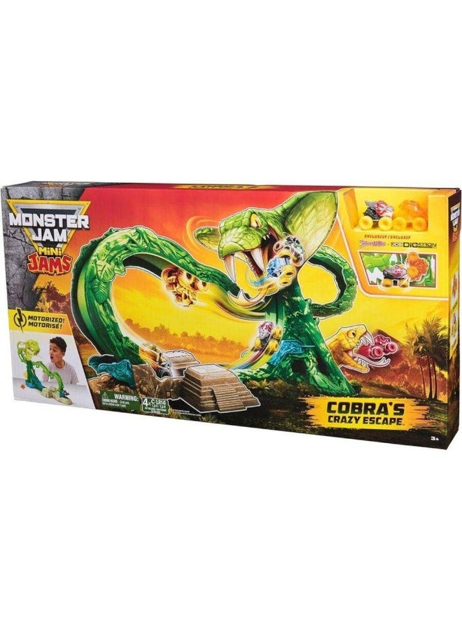 Monster Jam Mini Jams Cobra's Crazy Escape Racing Playset - Image 1