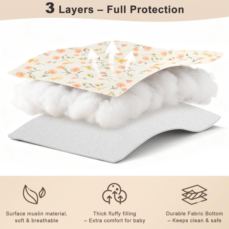 BeBeJoJo Muslin Shopping Cart Cover for Baby Soft & Breathable High Chair Covers for Restaurant Seat Grocery Cart Cover with Storage Pocket Machine Washable for Infant Toddler Boy Girl, Beige Floral - Image 4