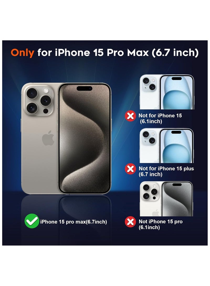 أكاليكس جراب مغناطيسي لهاتف آيفون 15 برو ماكس [مقاوم للصدمات ونحيف]، غطاء خلفي صلب شفاف مع حماية فائقة |  بنفسجي داكن - Image 3